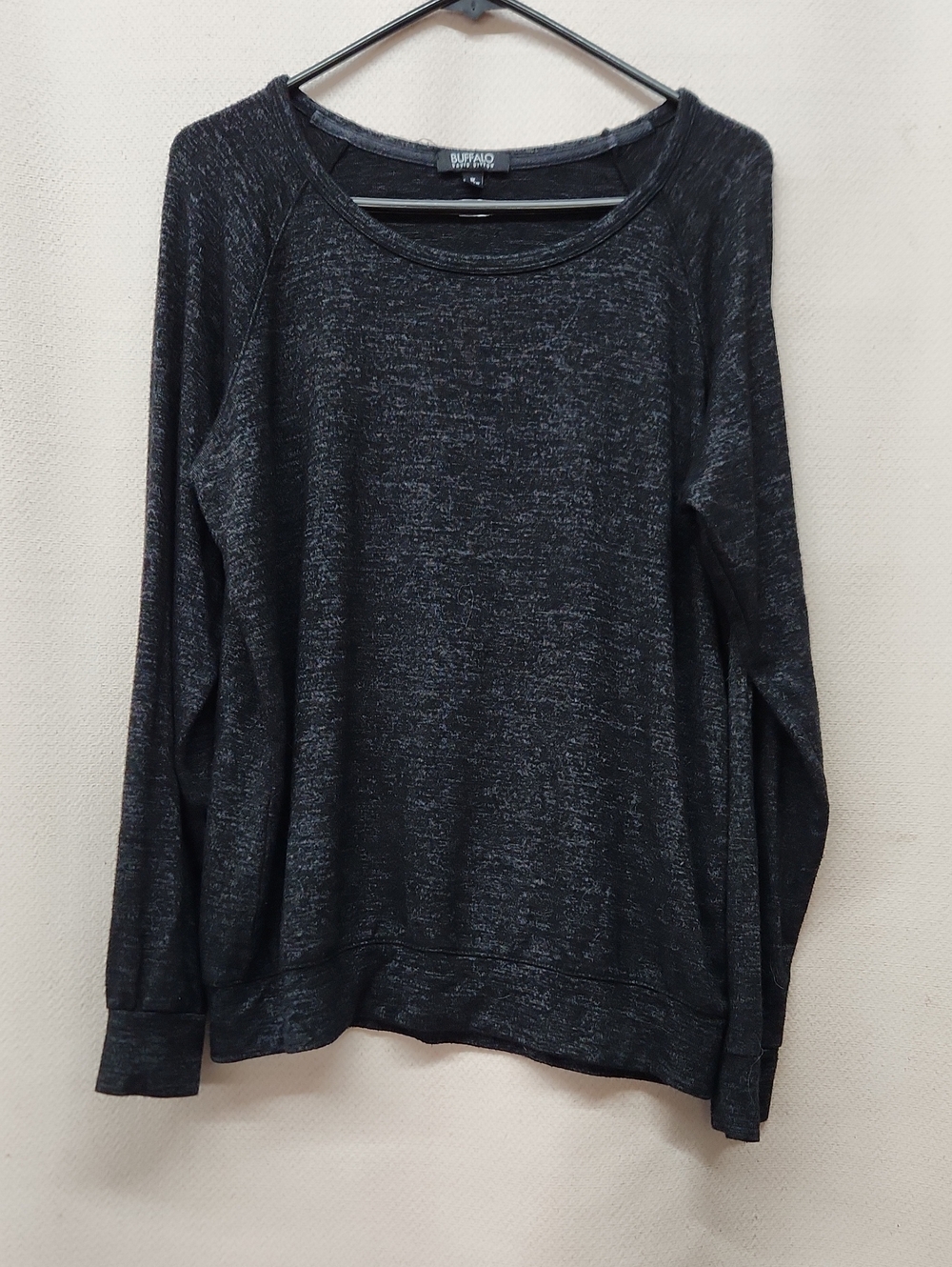 Buffalo David Bitton Women's Black Marled Crew Neck Sweater